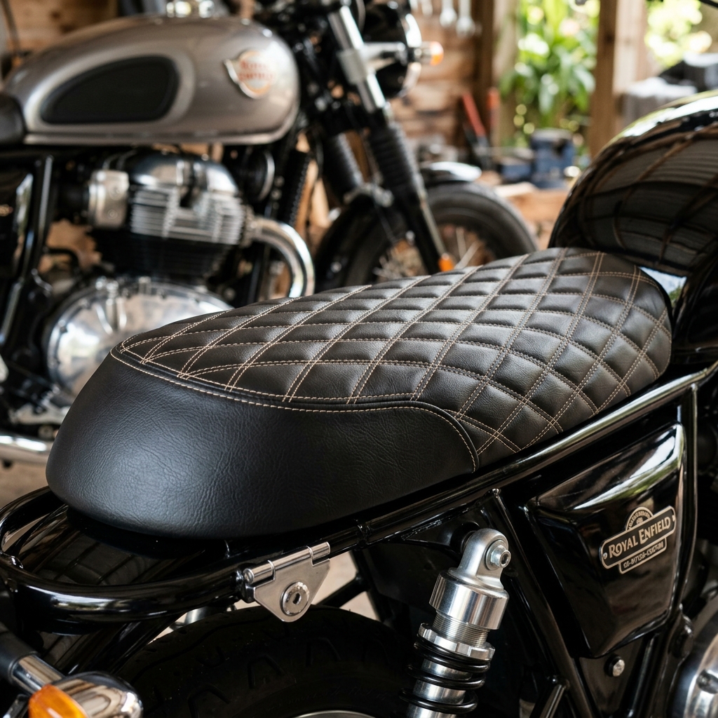 Bike seat cover with diamond stitching